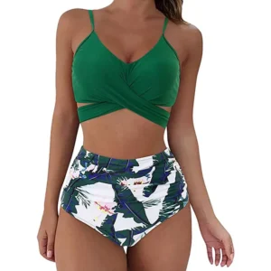 Hot 12 Colors Women Slim Bikini Sets High Waisted Sexy Swimwear