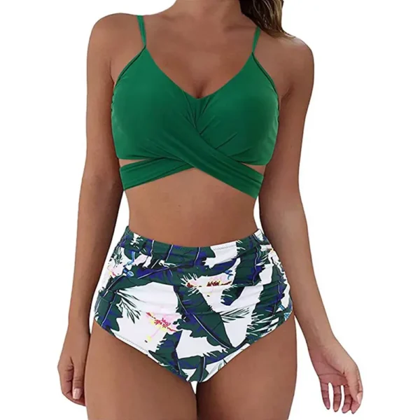 Hot 12 Colors Women Slim Bikini Sets High Waisted Sexy Swimwear