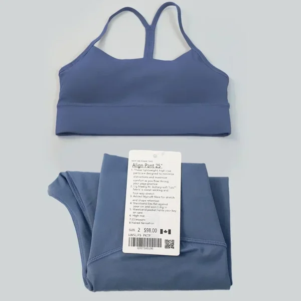 women 2 Pieces Yoga Set Women Sportswear Gym Top - Image 2