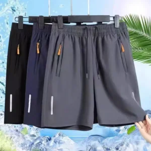 Ice Silk Shorts Men's Summer Beach Pants Casual Loose