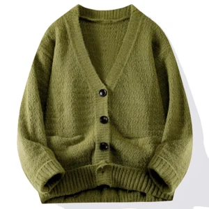 Casual Button Knit Cardigan Top Coat Streetwear Sweatshirt