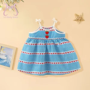 Adorable Strawberry Baby Girl Clothing Kids' Wear Children Plaid Dresses