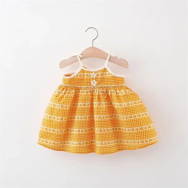 Adorable Strawberry Baby Girl Clothing Kids' Wear Children Plaid Dresses - Image 2