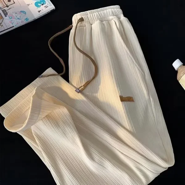 Summer ice silk wide leg pants for men, loose and flowing - Image 2