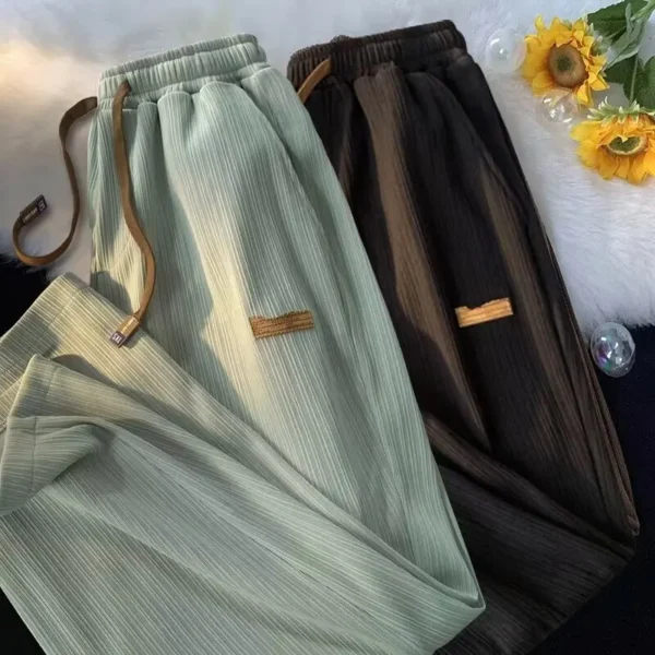 Summer ice silk wide leg pants for men, loose and flowing - Image 3