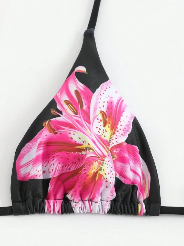 New Flower Bikini Set Women's High Waist Long Skirt - Image 3