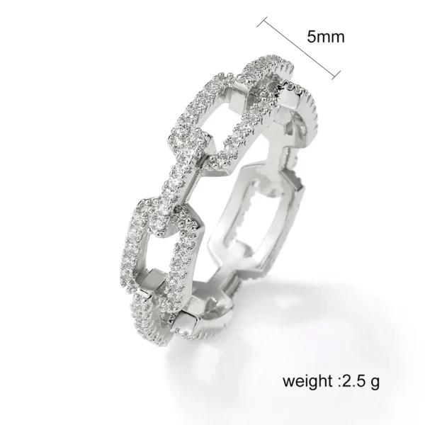 Fashion Cuban Link Chain Ring Engagement Jewelry - Image 6