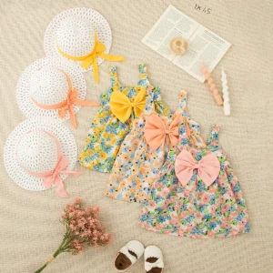 Baby Girl Dress Beach Dress With Hat Baby Girl Clothes