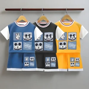Boys T-shirt Sets Mickey Children's Short Sleeve