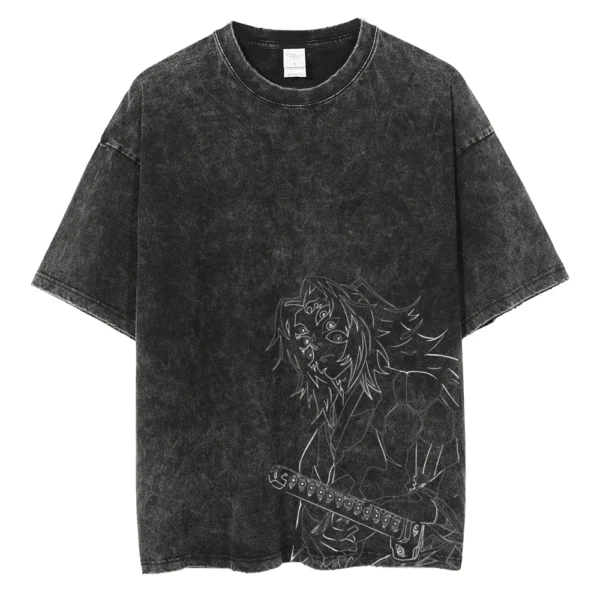 Hot Anime Demon Slayer Kamado Tanjirou Graphic Print T Shirt Men - Image 2