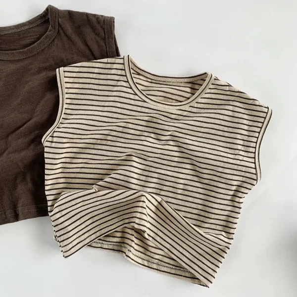 Children Slub Cotton T Shirts Korean Fashion Toddler Kids - Image 4