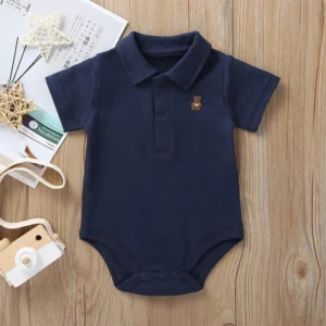 Baby Boys Girls Jumpsuit Solid Polo Infant