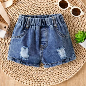 male and female baby newborn denim perforated