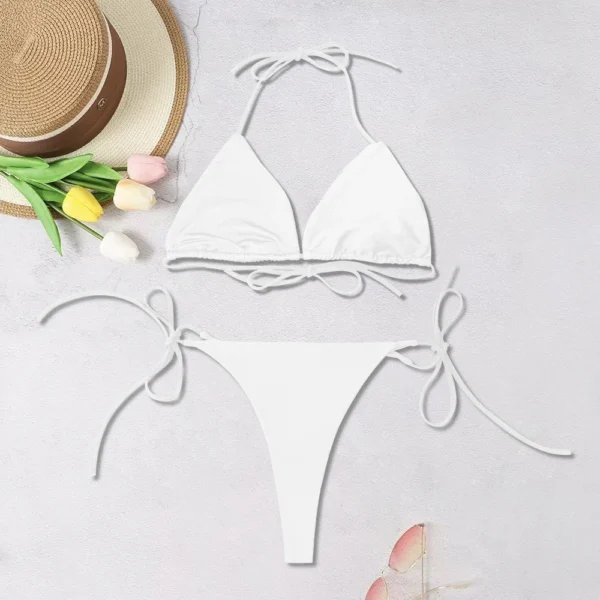 2025 New Women's Solid-color Separate Beach Wear - Image 2