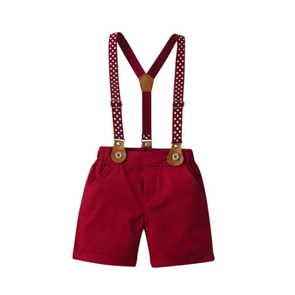 Baby Boys Gentleman Outfits Suits Short Sleeve Bowtie - Image 6