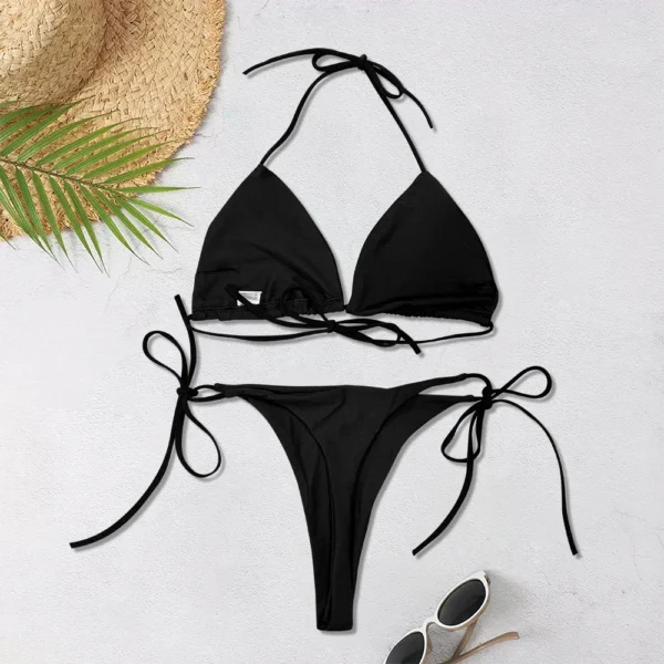 2025 New Women's Solid-color Separate Beach Wear - Image 3