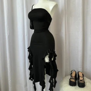 Sleeveless Irregular Hem Street Dress