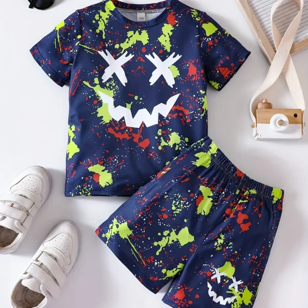 Children's Clothing Suit for Boy Short Sleeve Kids Shorts - Image 3