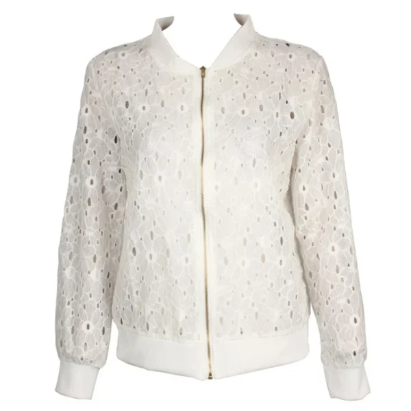 Women Spring/Autumn Hollow Out Sport Jacket Long Sleeve - Image 3