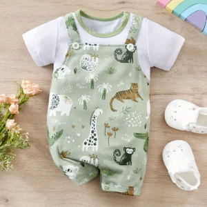 Zoo Animal Print Romper for Boy Newborn Baby