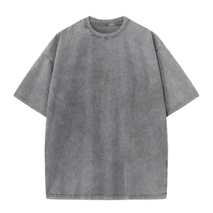 Cotton Washed T-shirt for Unisex Loose O-Neck Oversized Tee