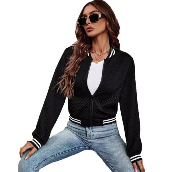 Women's Clothing New Fashion Zipper Baseball Jacket Jacket - Image 5