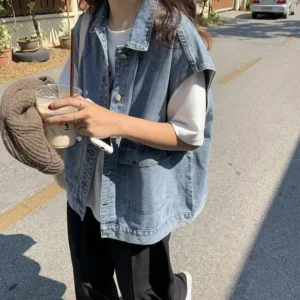 Loose Korean Style Denim Jacket Women's Casual Sleeveless
