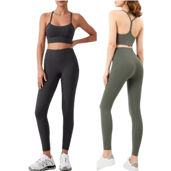 women 2 Pieces Yoga Set Women Sportswear Gym Top