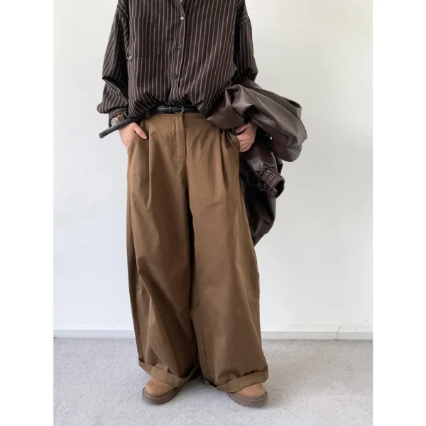 Japanese Vintage Basic Workwear Trousers For Men - Image 3