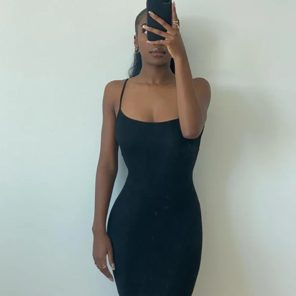 Elegant Sleeveless Backless Bodycon Maxi Party Dress - Image 3