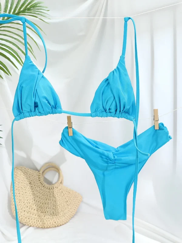 Pleated Brazilian Folds Bikini Women Swimsuit Female - Image 5