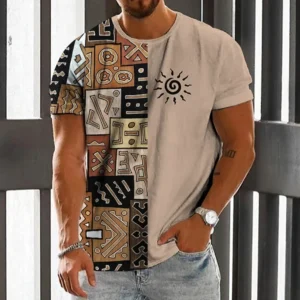 Summer Ethnic Sun 3D Print T-Shirts Oversized O-Neck