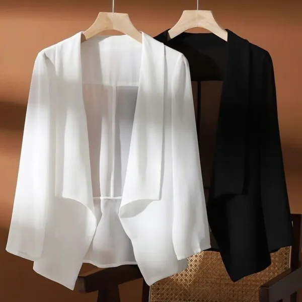 Chiffon Kimono Jacket Women Sunscreen Beach Cardigan Bikini Coverup - Image 2