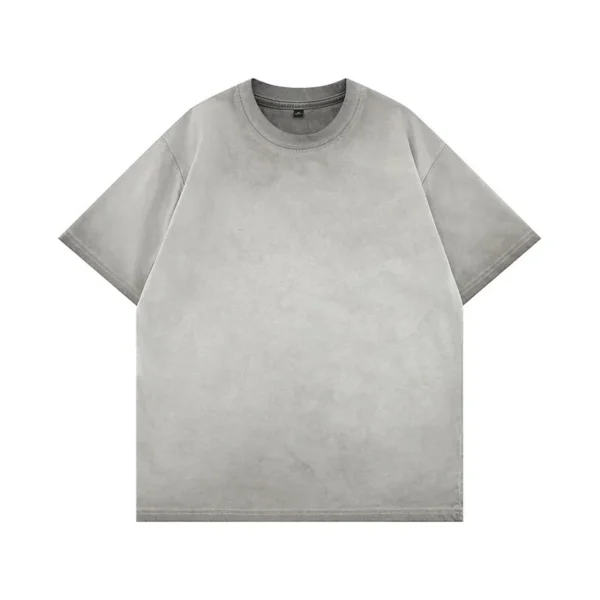 Mens Gradient Washed Loose Crew Neck Tee Streetwear Vintage - Image 4