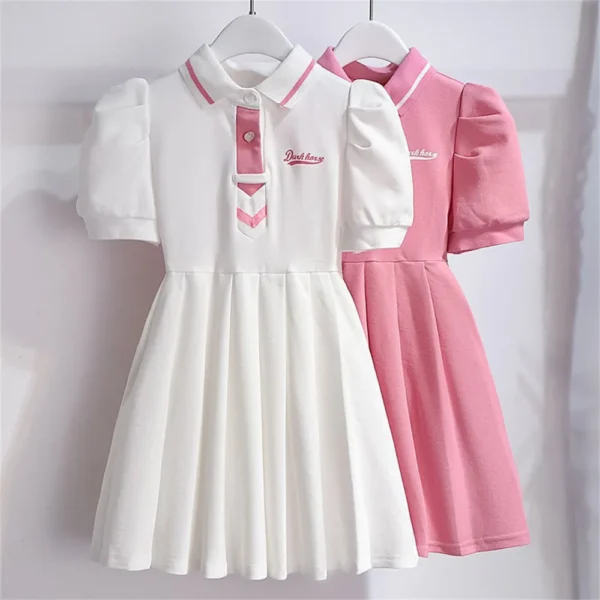 Kids New Short-sleeved Dress Fashion Girls Skirt