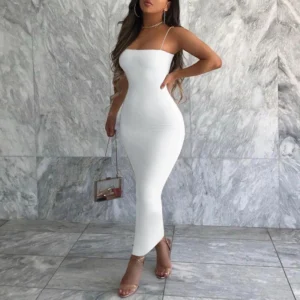 Sexy Spaghetti Strap Backless Bodycon Dress