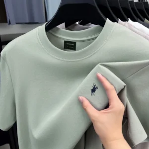 High end brand men's T-shirt  embroidery casual skin friendly