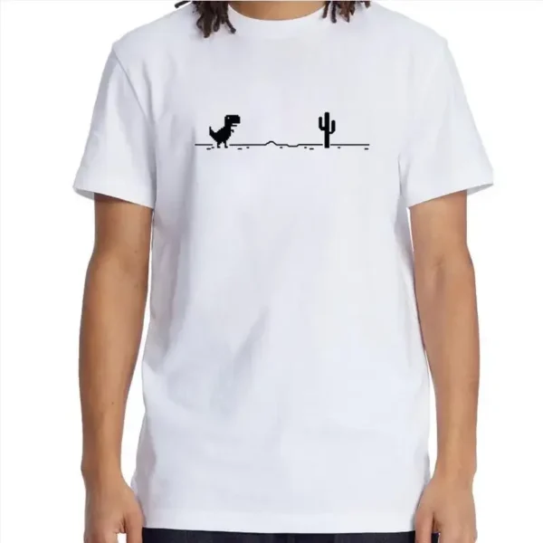 Men's T-shirts Printed Dinosaur Funny Cotton T-shirt - Image 4