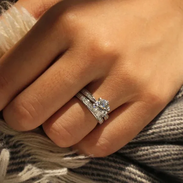 Huitan Cubic Zirconia Rings Set for Women - Image 3