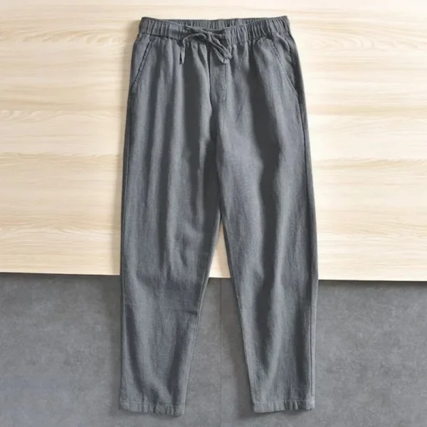 Men's Cotton Linen Casual Pants Baggy Streetwear - Image 4